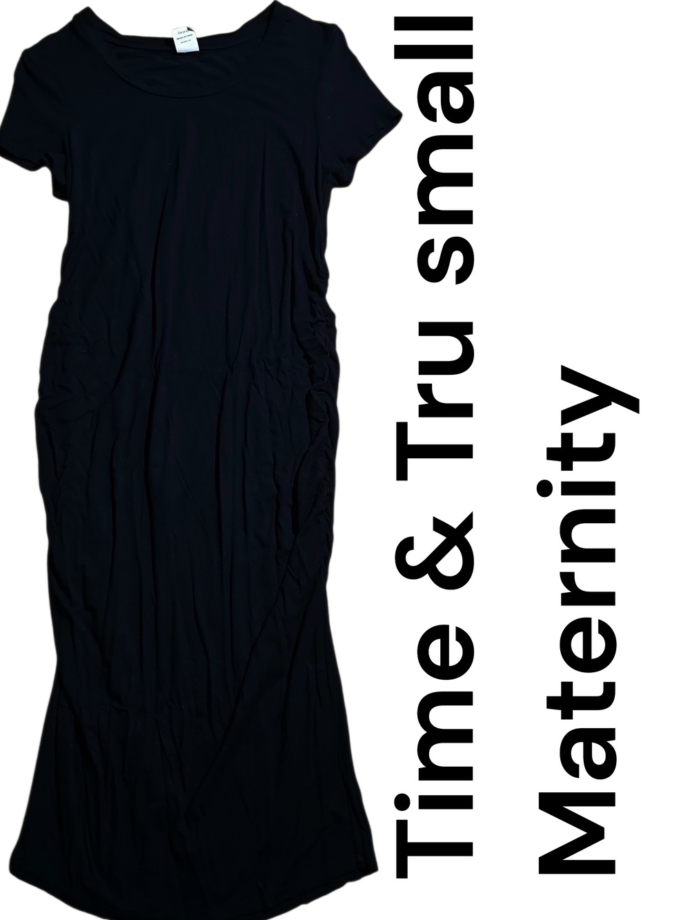 Time and Tru Black Maternity Midi Dress